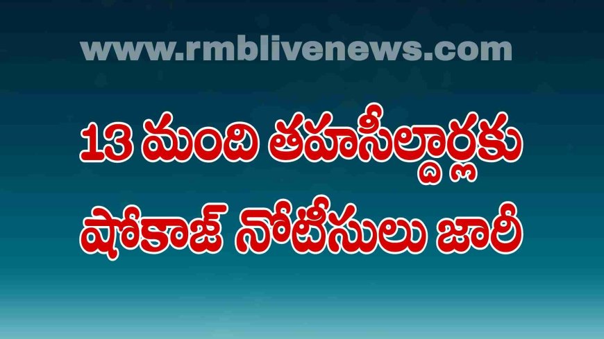 13 మంది తహసీల్దార్లకు షోకాజ్ నోటీసులు జారీ! అసైన్డ్ భూములను ఫ్రీ హోల్డ్ చేయడంలో